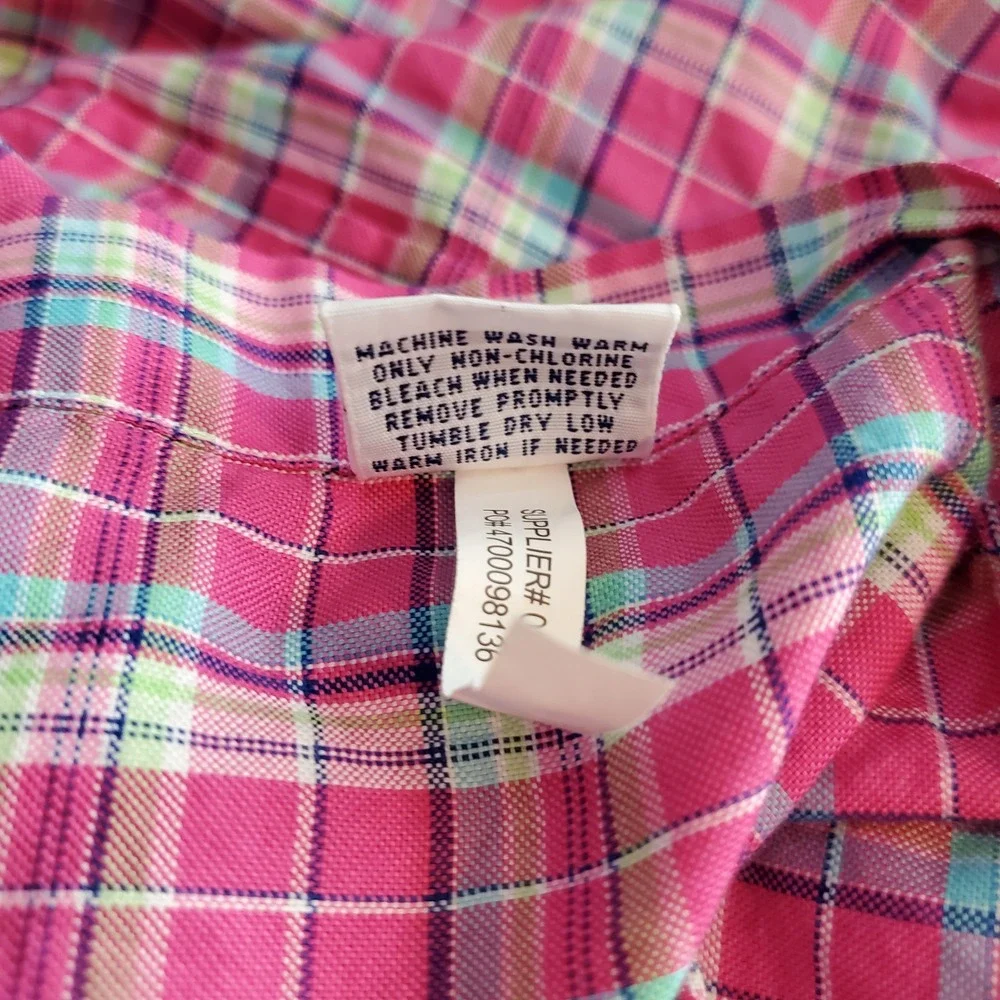 Polo Ralph Lauren Mens XL Pink Plaid Cotton Long Sleeve Button Down Shirt Preppy
